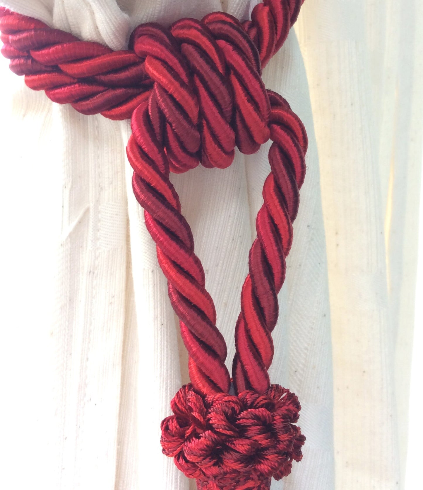Embrasse per Tende con Nappa Grande 20cm - Rosso Bordò | Made in Firenze