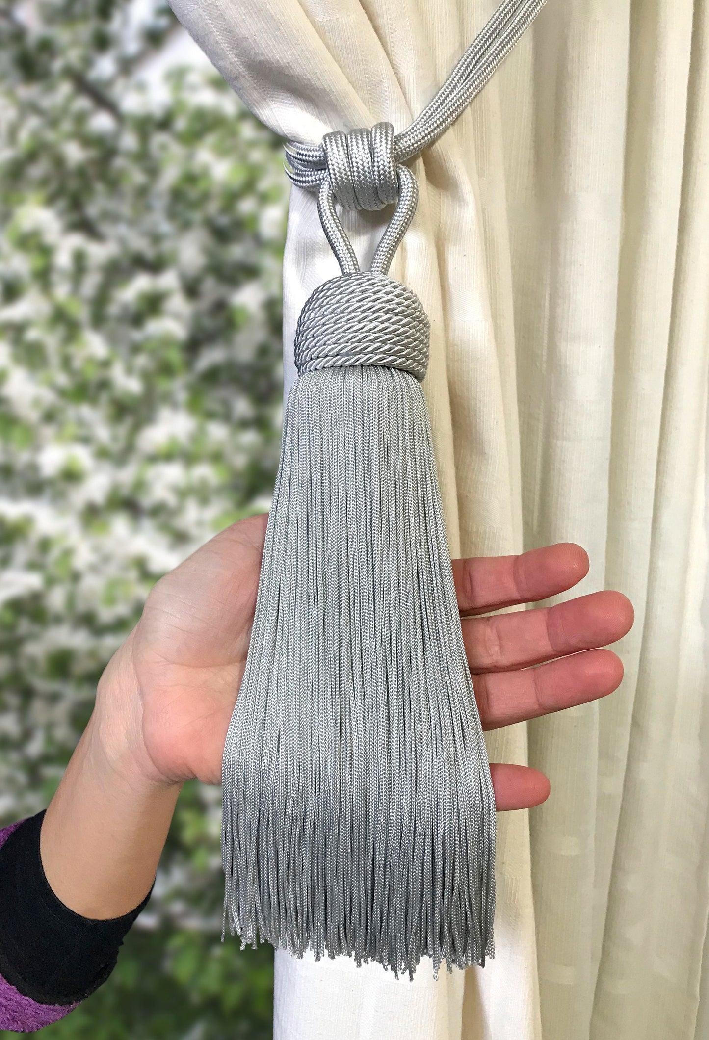 Embrasse per Tende con Nappa Grande 23cm - Grigio | Made in Firenze