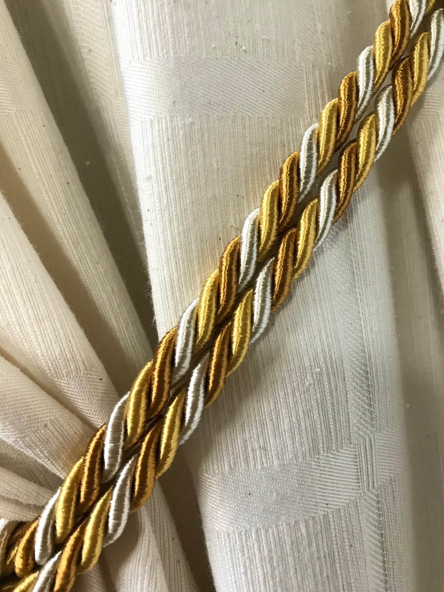 Embrasse per Tende con Nappa 15cm - Oro e Avorio | Made in Firenze