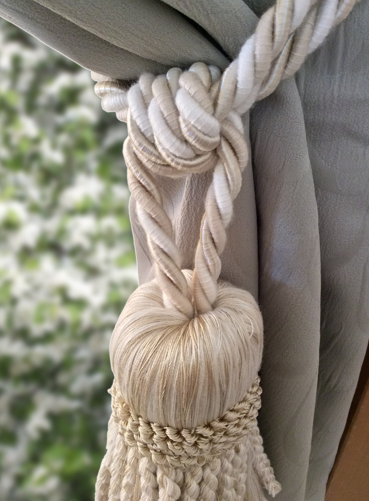 Embrasse per Tende con Nappa Grande 16cm - Avorio Mix | Made in Firenze