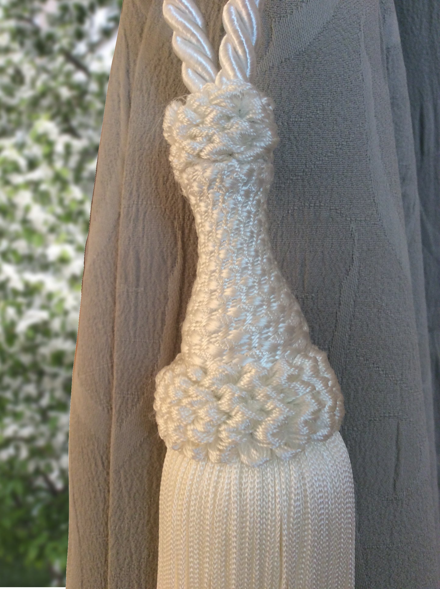 Embrasse per Tende con Nappa Grande 20cm - Bianco | Made in Firenze