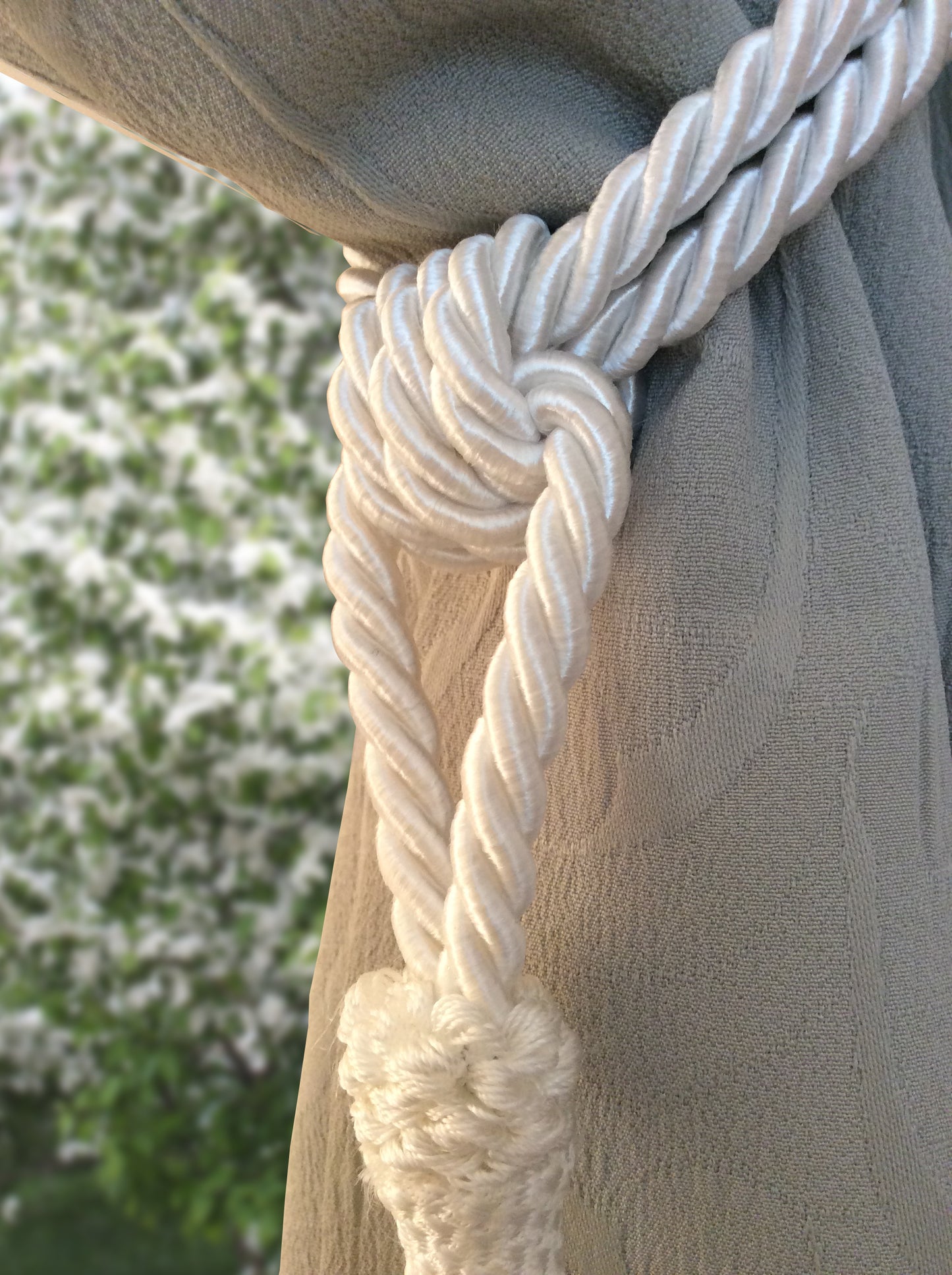Embrasse per Tende con Nappa Grande 20cm - Bianco | Made in Firenze