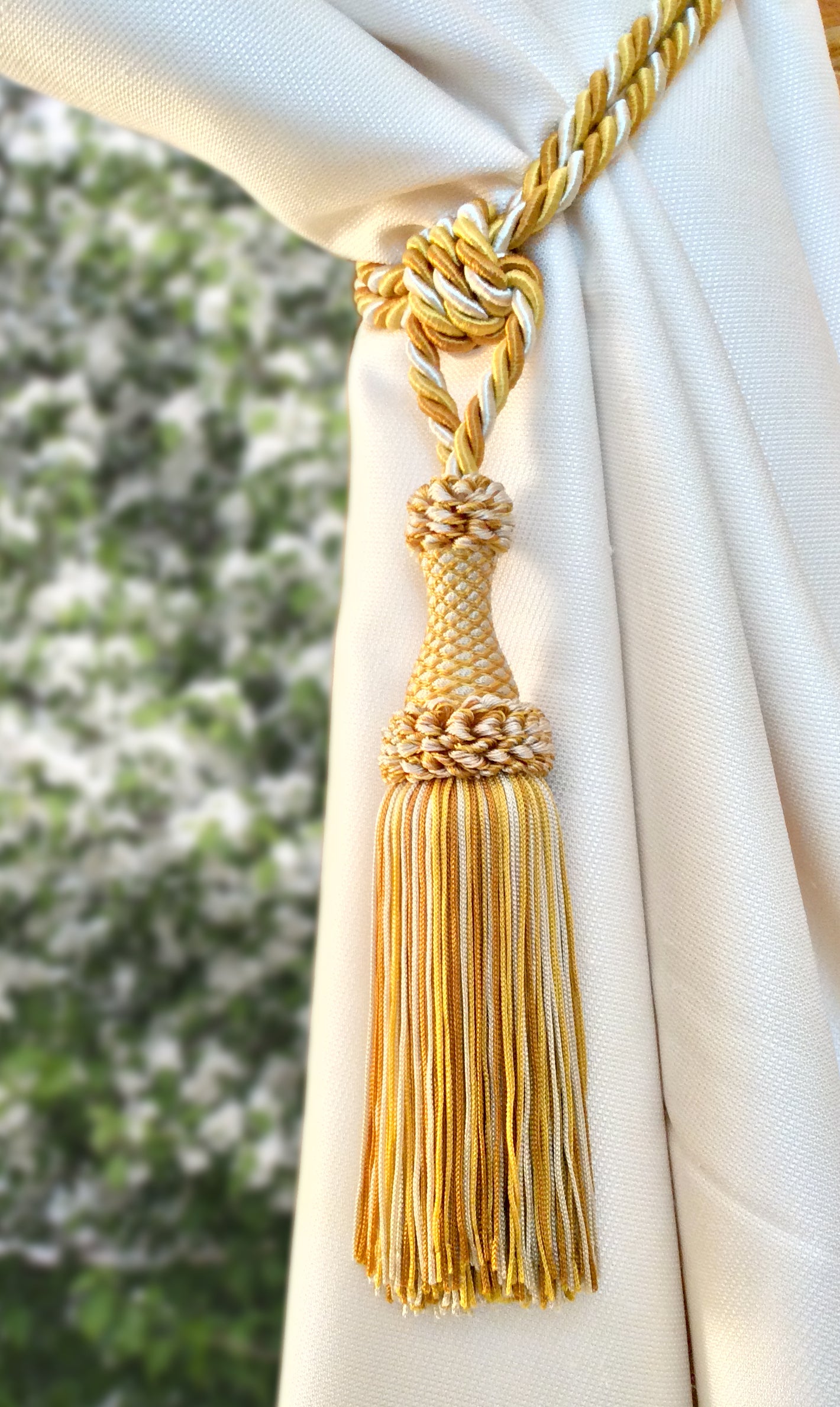 Embrasse per Tende con Nappa Grande 20cm - Oro, giallo e avorio | Made in Firenze (Copy)