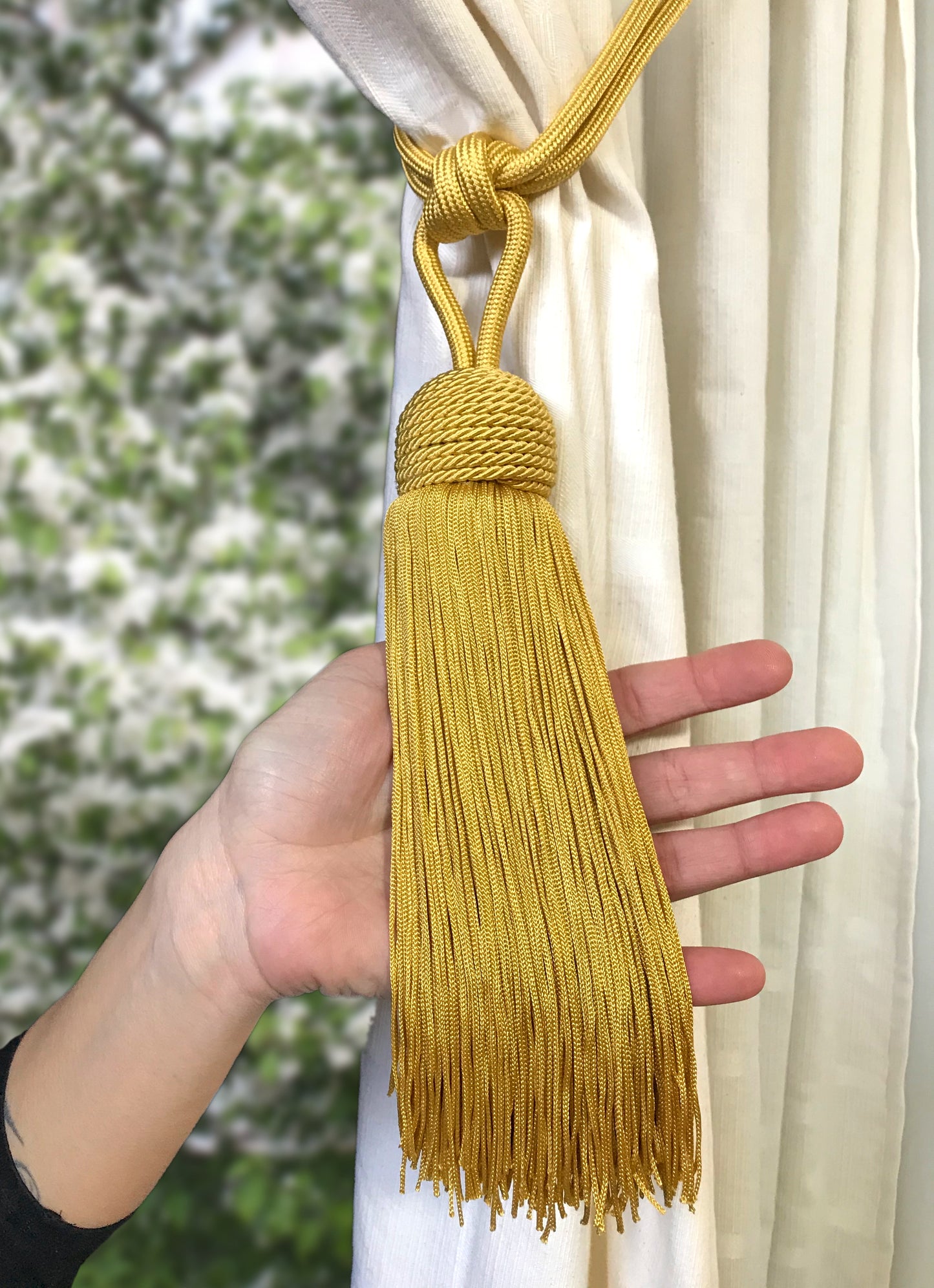 Embrasse per Tende con Nappa Grande 23cm - Giallo Oro | Made in Firenze