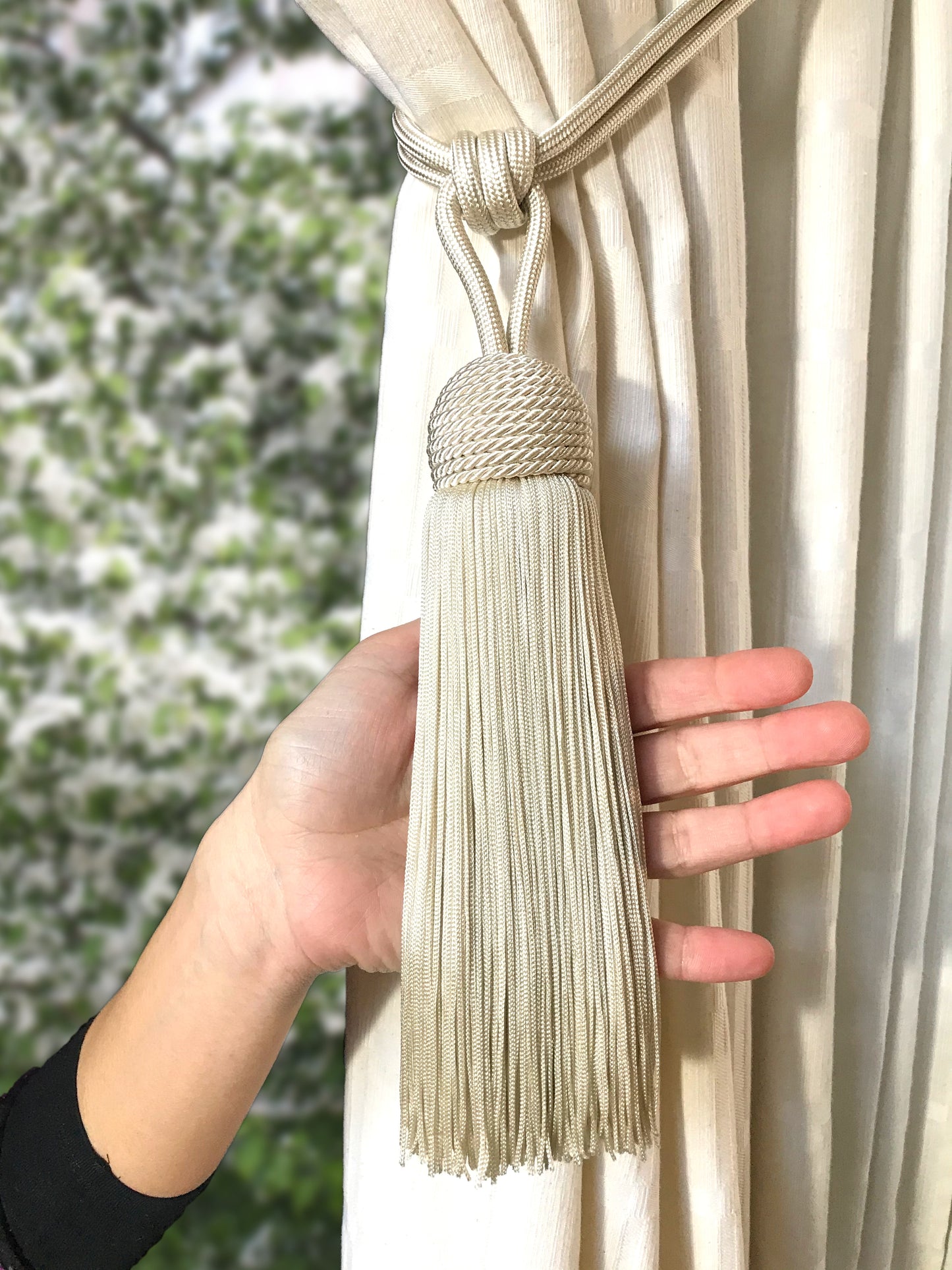 Embrasse per Tende con Nappa Grande 23cm - Bianco Avorio | Made in Firenze