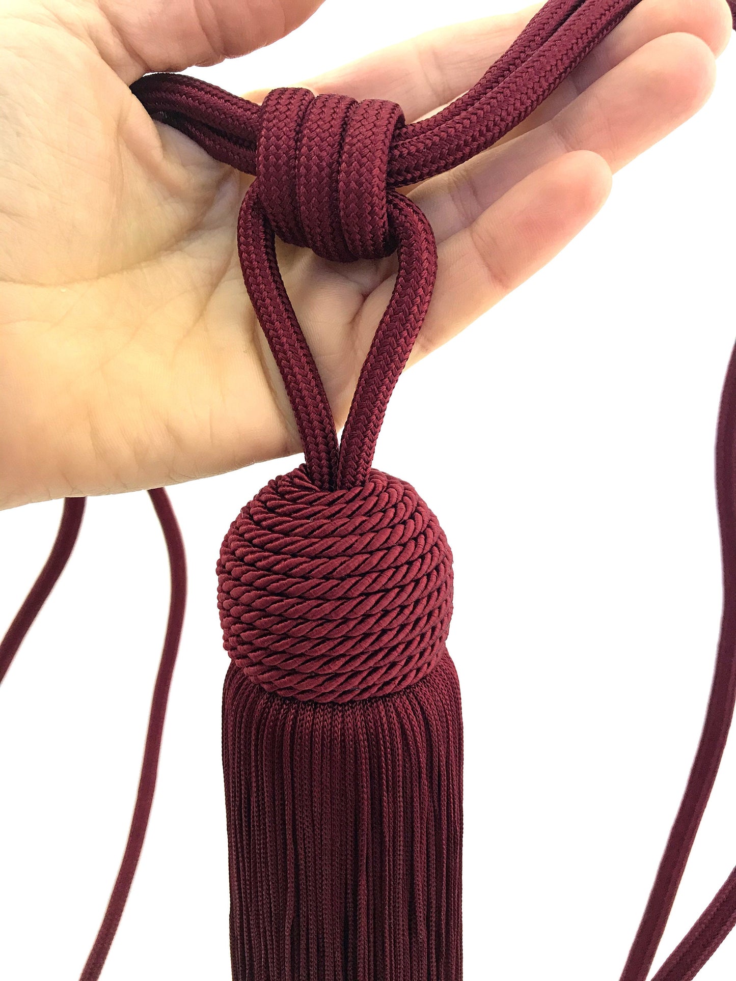 Embrasse per Tende con Nappa Grande 23cm - Rosso Bordò | Made in Firenze