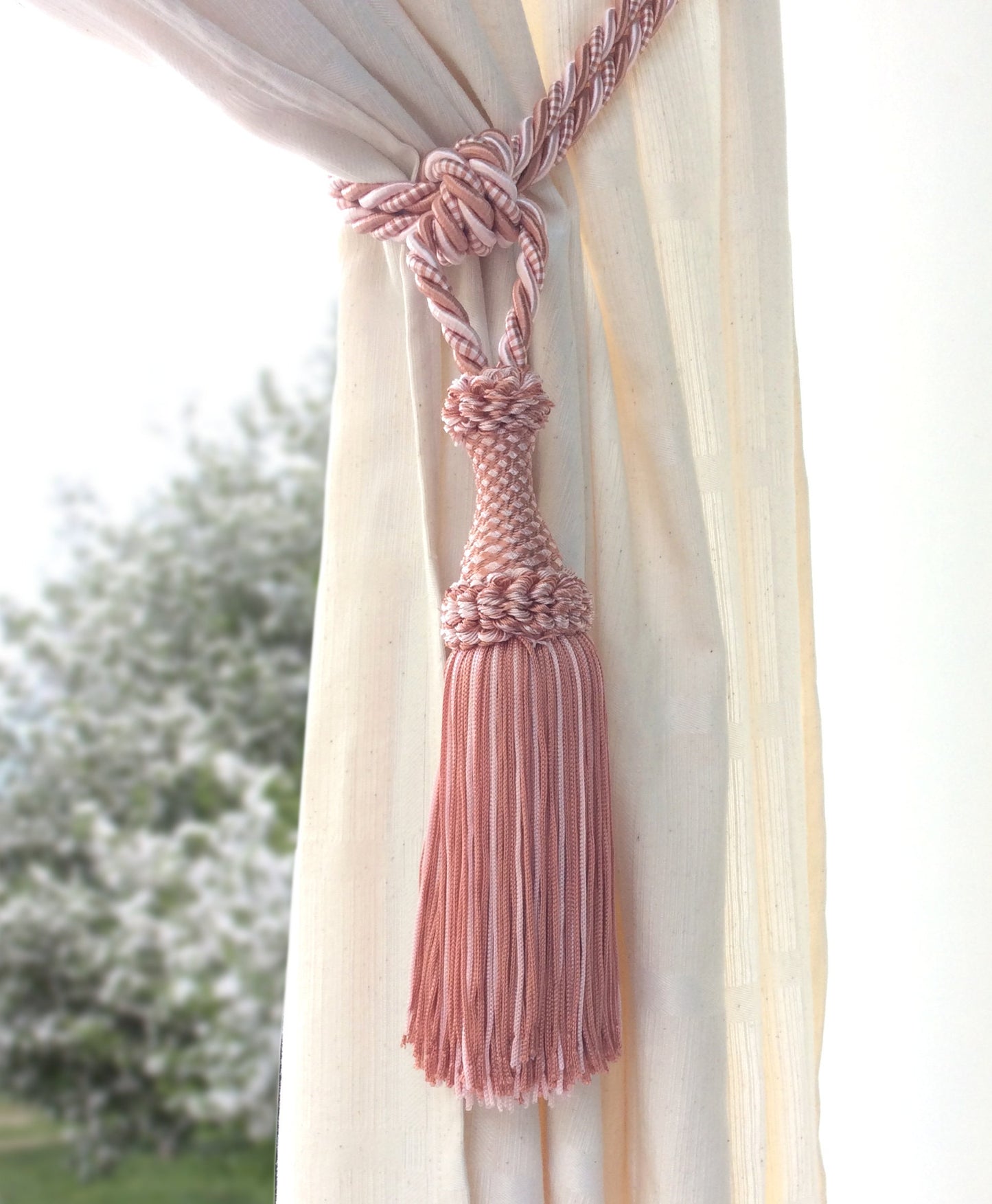 Embrasse per Tende con Nappa Grande 20cm - Rosa Antico | Made in Firenze