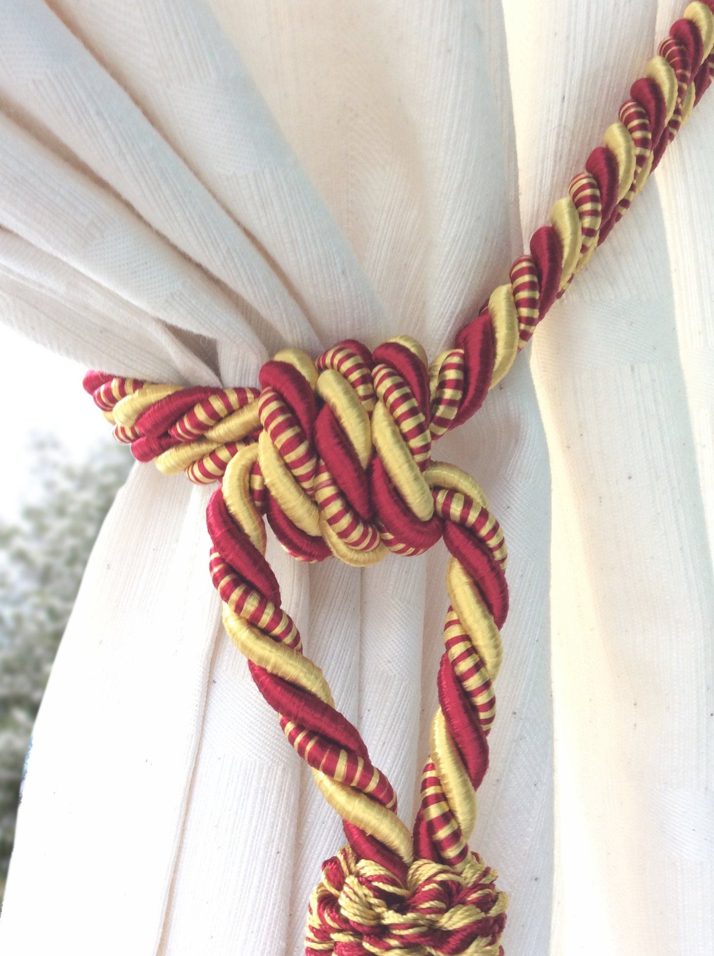 Embrasse per Tende con Nappa Grande 20cm - Rosso Giallo Oro | Made in Firenze