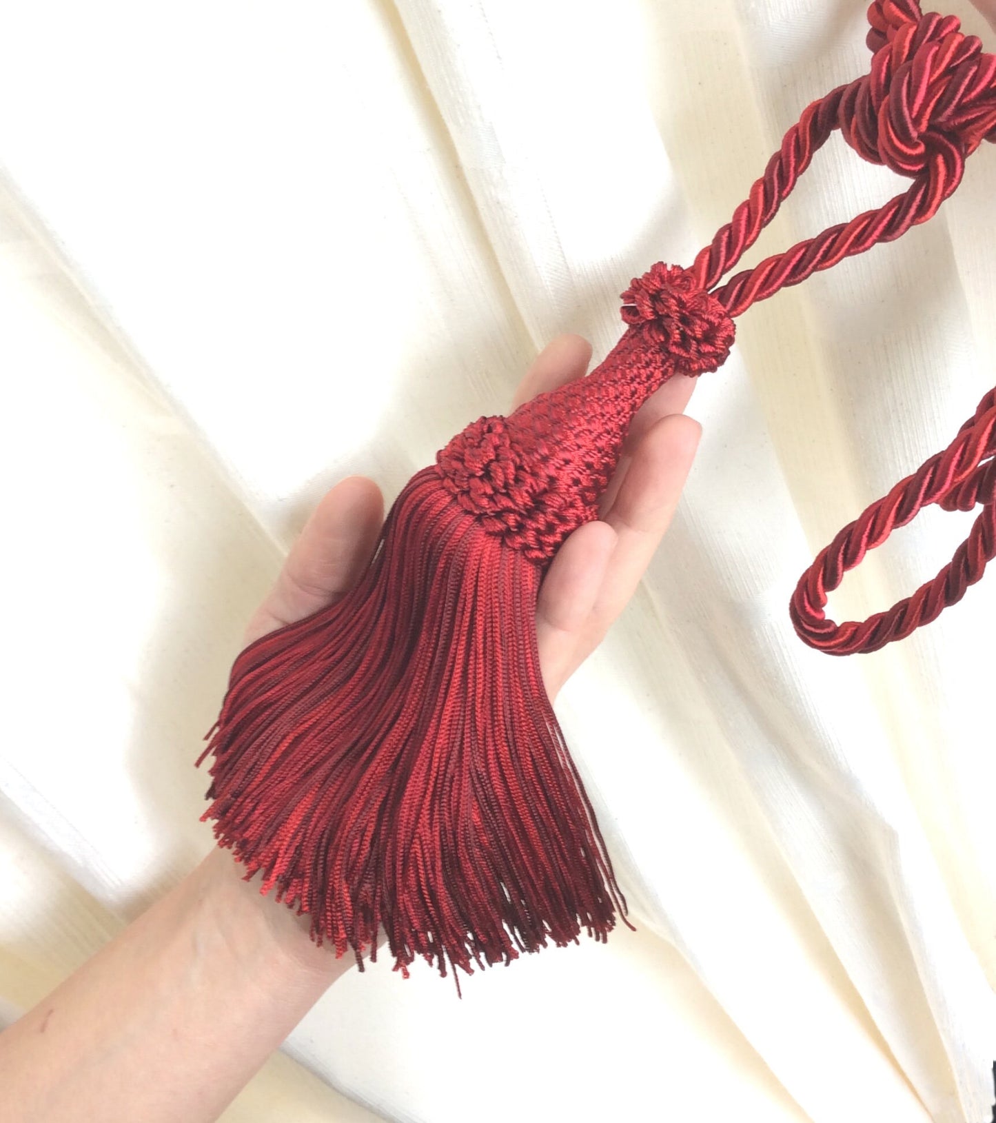 Embrasse per Tende con Nappa Grande 20cm - Rosso Bordò | Made in Firenze