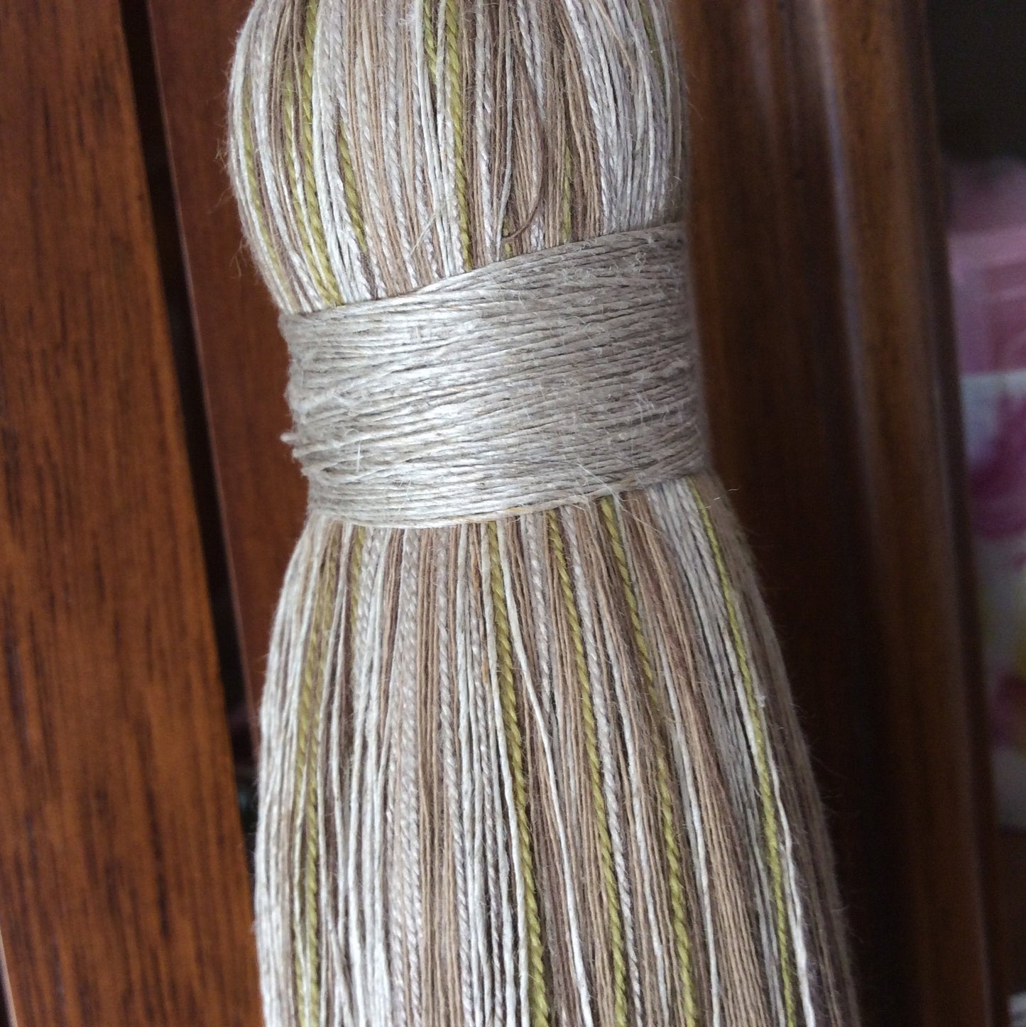 tassel, key bow, linen cotton viscose jute natural Made in Florence shabby chic