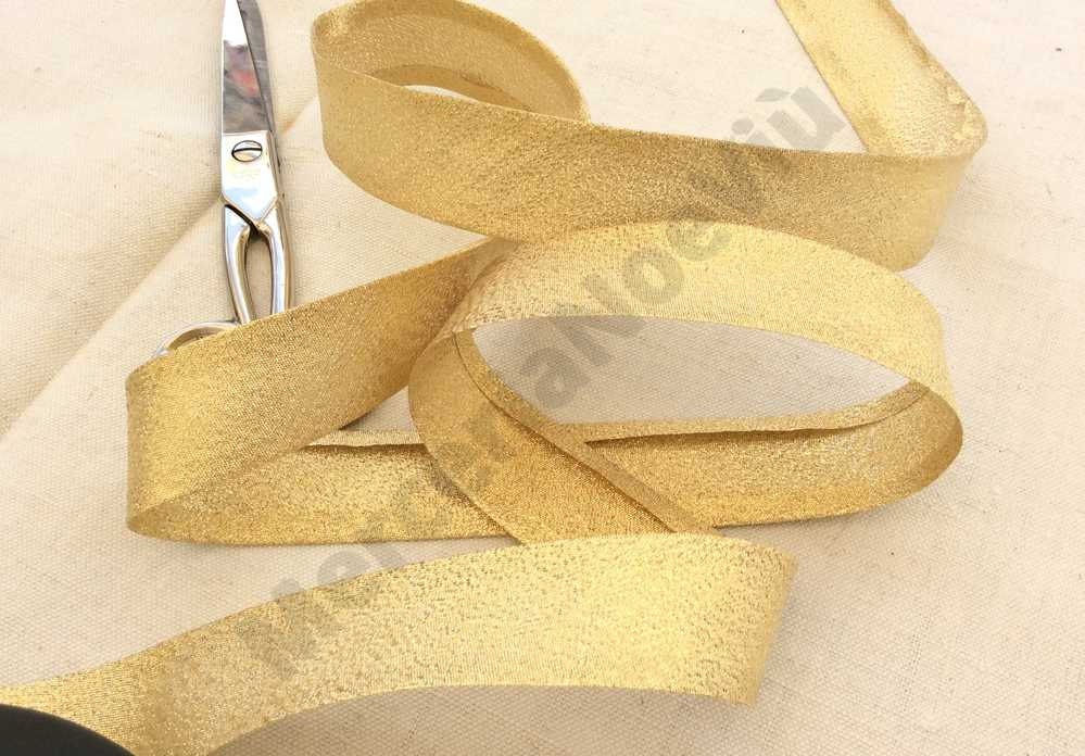 Bias lurex tape gold silver 2.5 cm