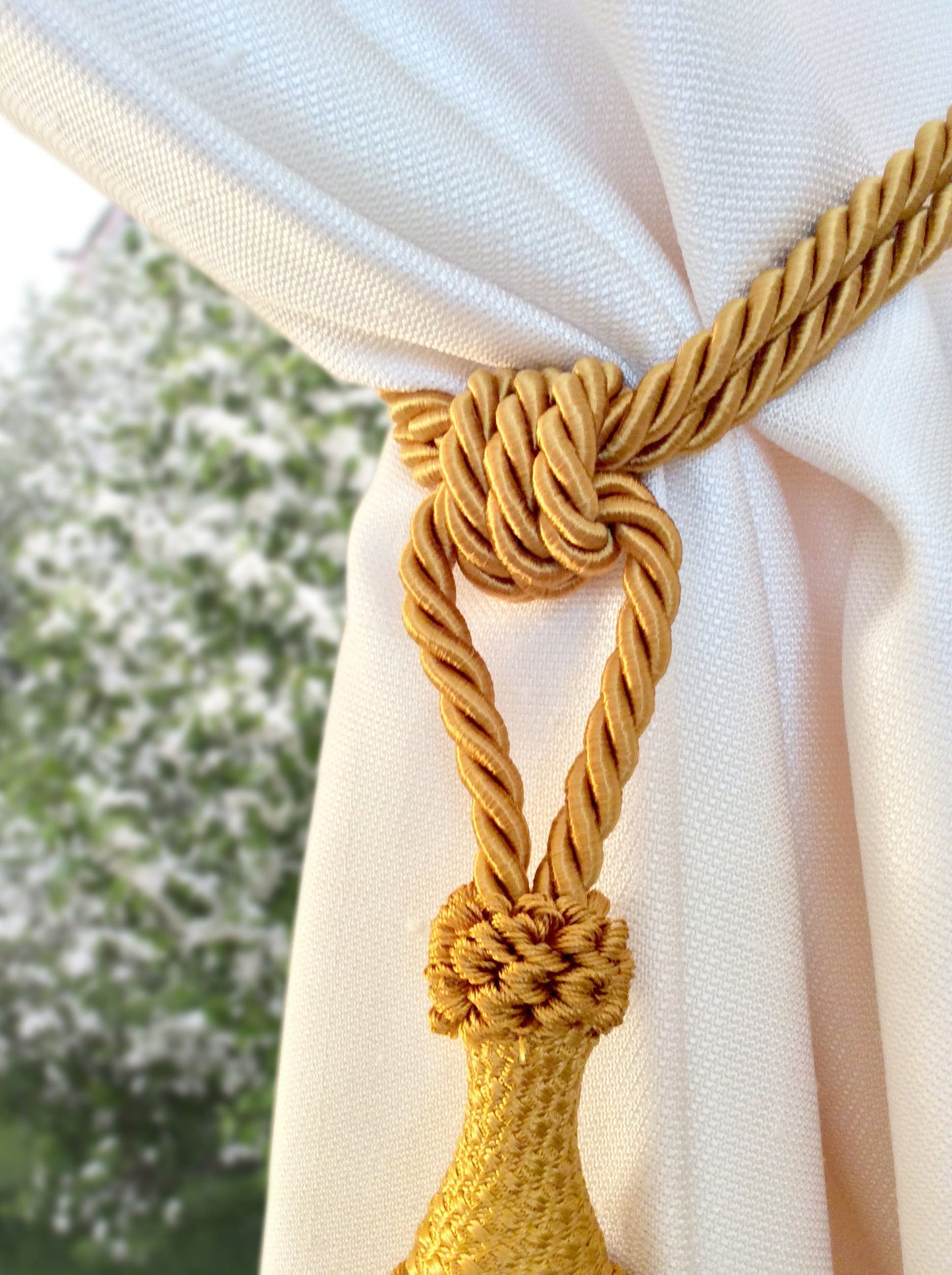 Embrasse per Tende con Nappa Grande 20cm - Oro Scuro | Made in Firenze