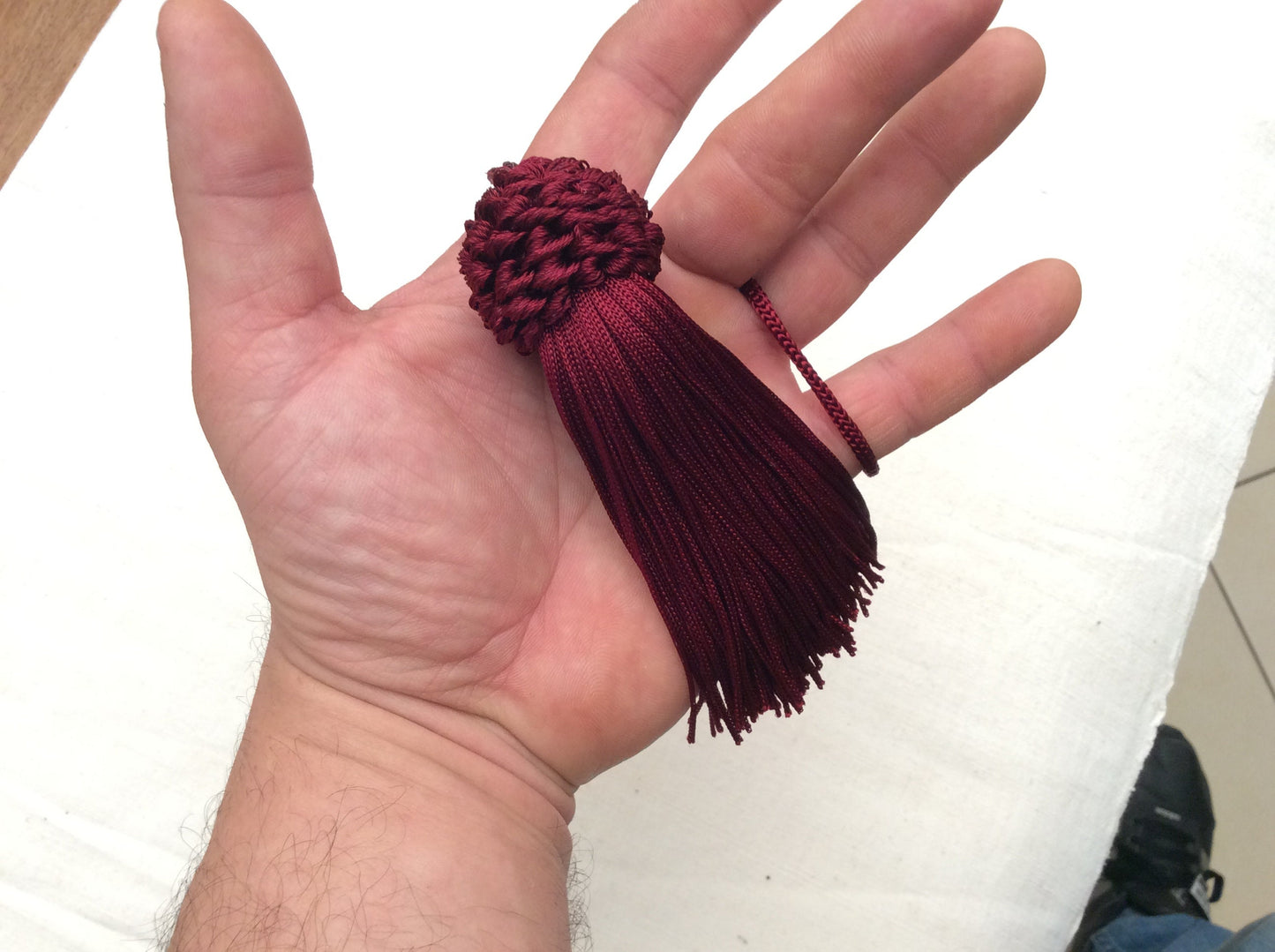 Black or Bordeaux Key Tassel 11cm - Made in Florence