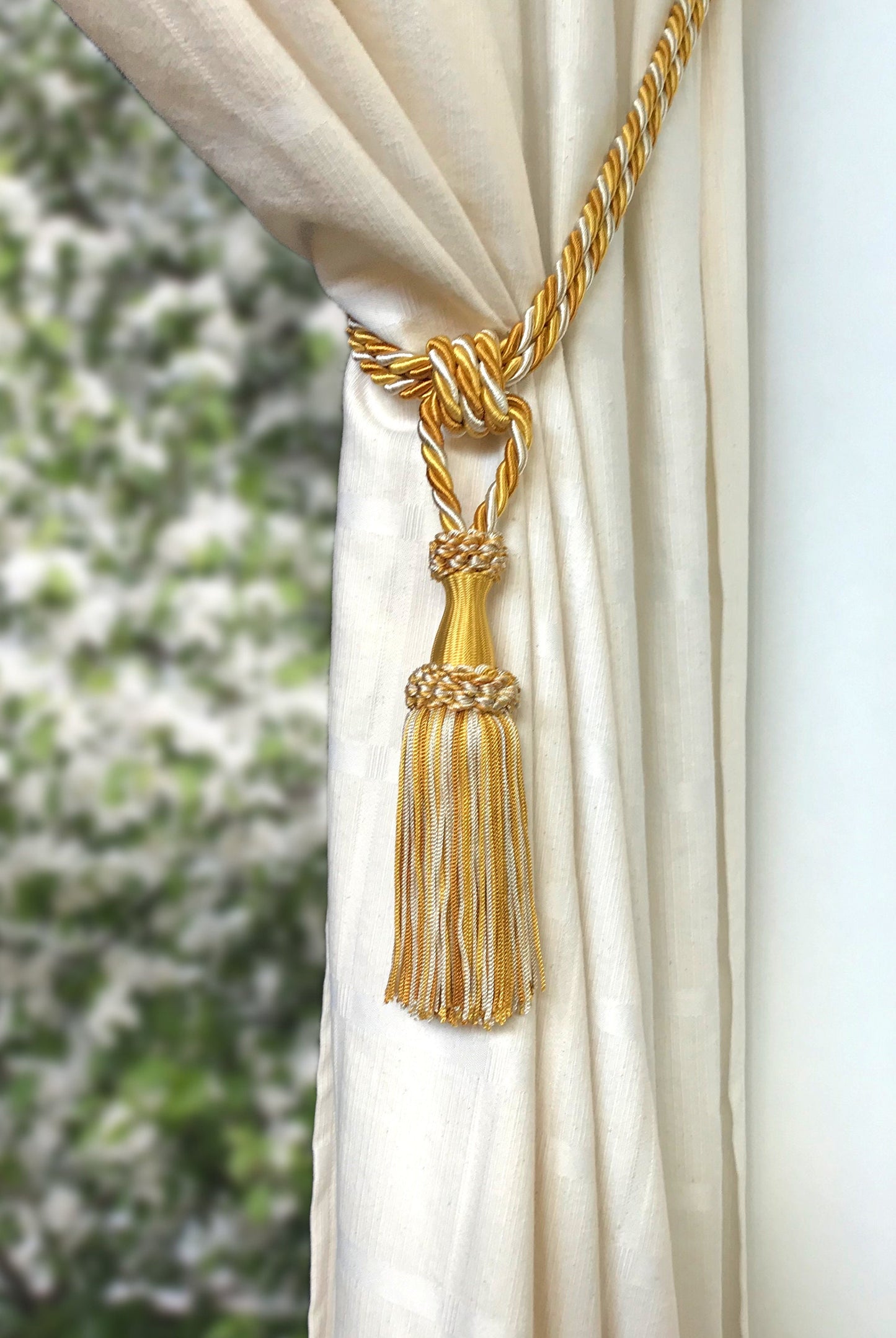 Embrasse per Tende con Nappa 15cm - Oro e Avorio | Made in Firenze