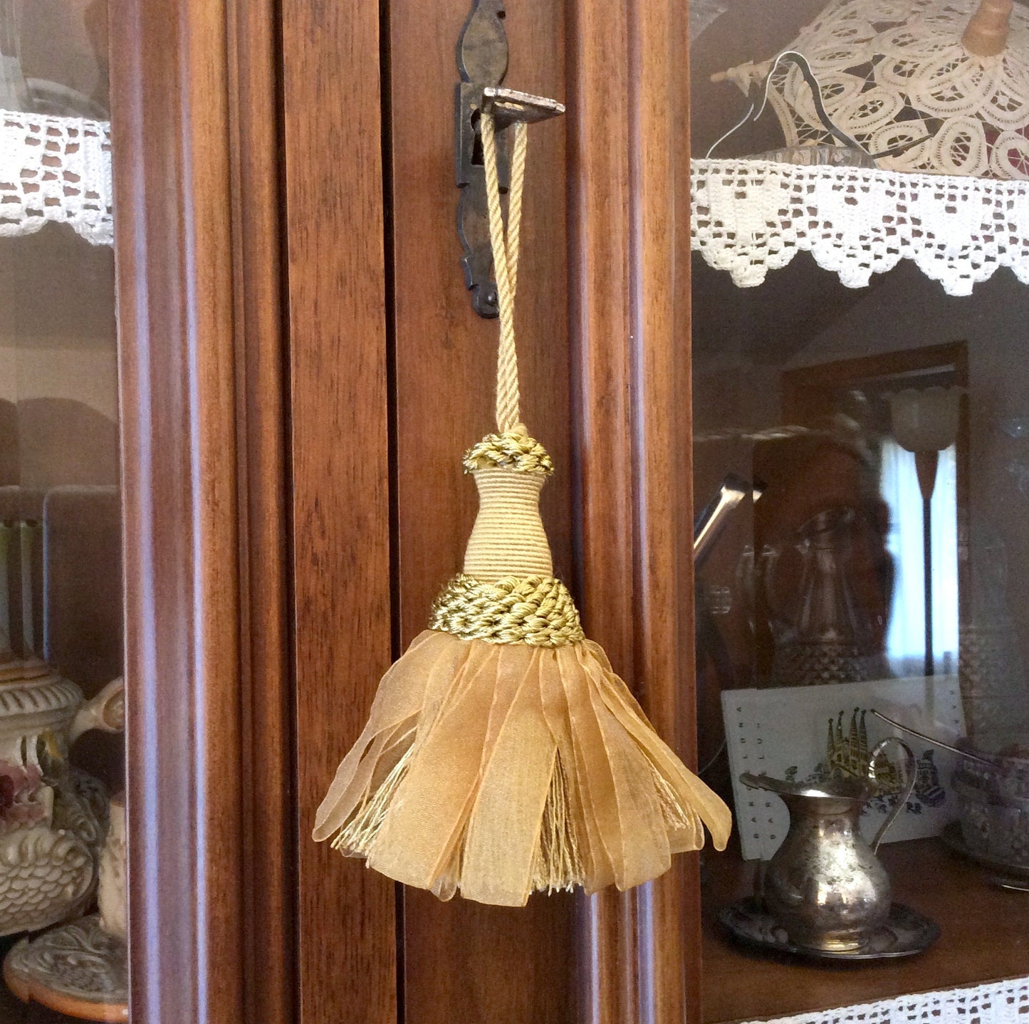 1 Nappa fiocco chiave vintage realizzato e fatto a mano in Italia decorazione arredamento mobili antichi tende drappeggi shabby chic regalo