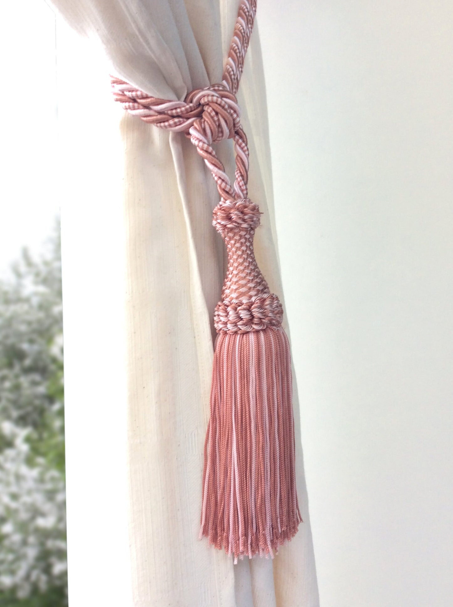 Embrasse per Tende con Nappa Grande 20cm - Rosa Antico | Made in Firenze