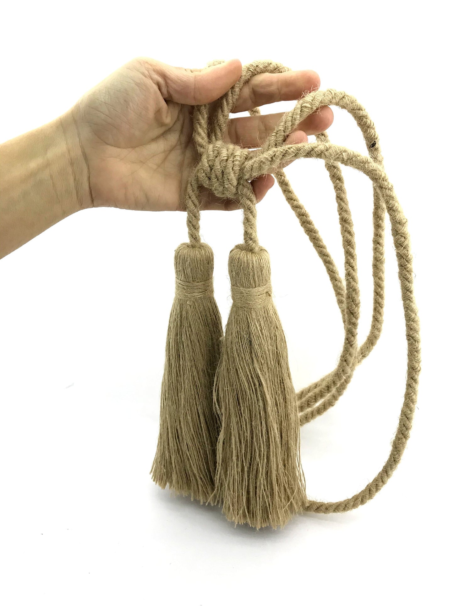 Stunning large double jute tie-back for curtains drapes drapery made in Italy