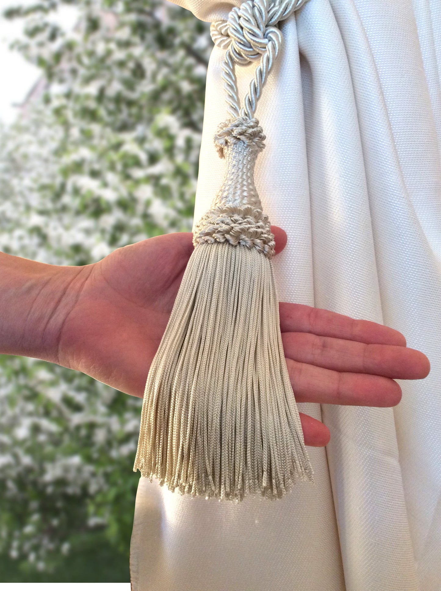 Embrasse per Tende con Nappa Grande 20cm - Panna | Made in Firenze