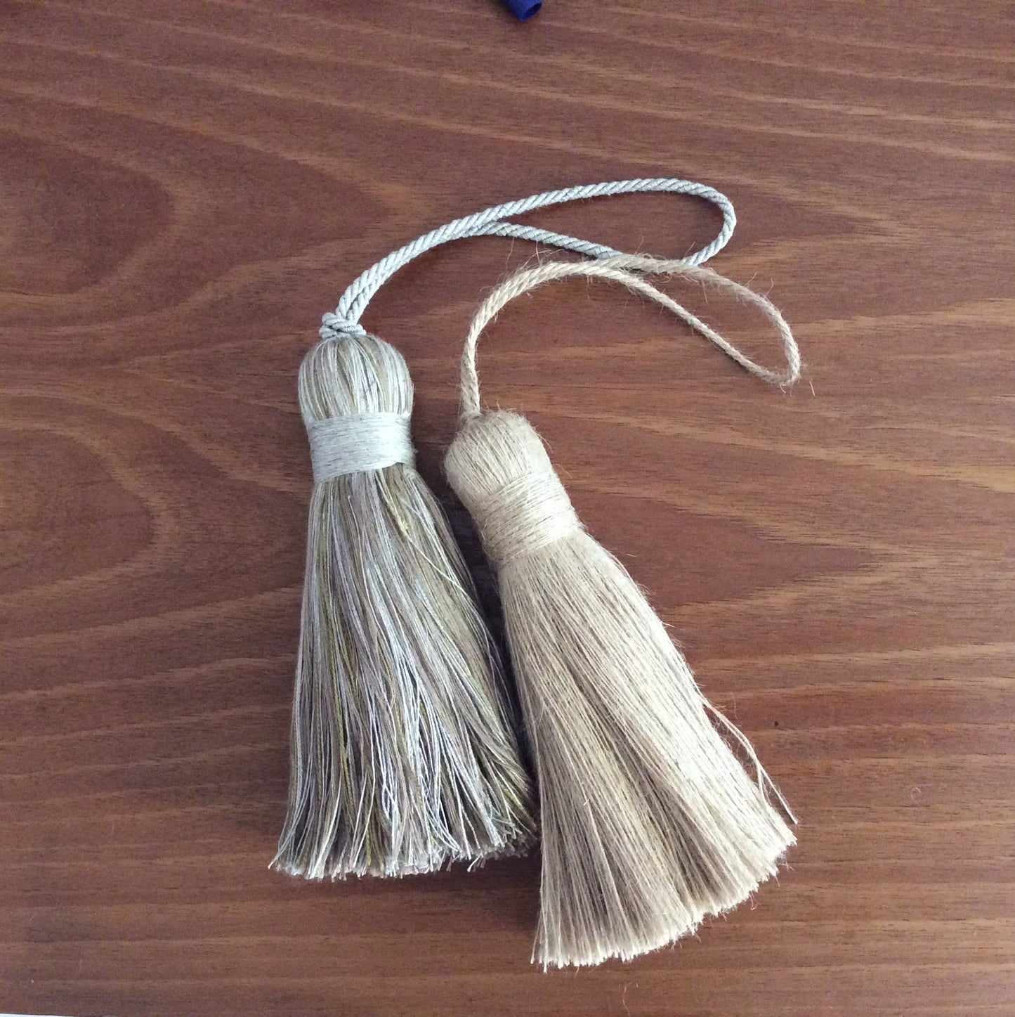 tassel, key bow, linen cotton viscose jute natural Made in Florence shabby chic